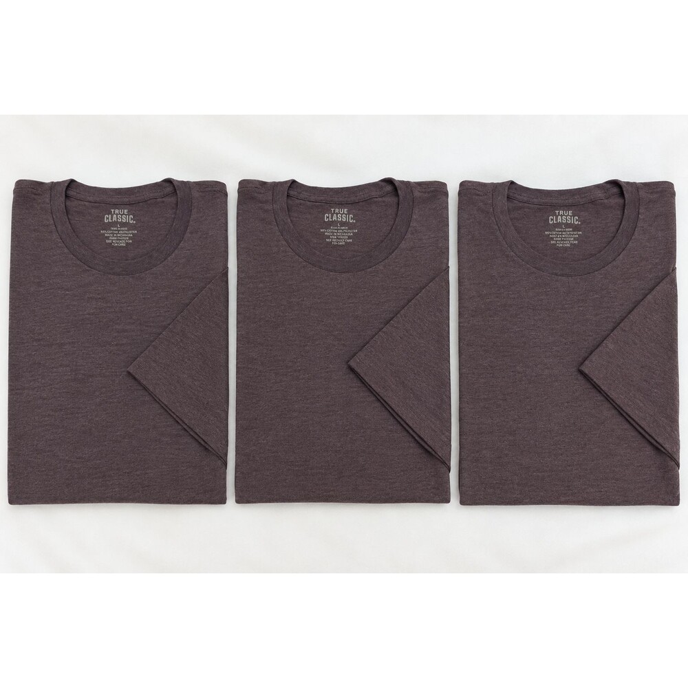 True Classic Men's 3 Heather Purple Crew Neck Knit Short Sleeve T-Shirt Sz XXL